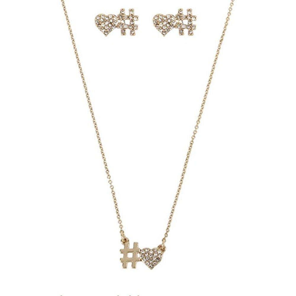 Holiday SALE❗️Betsey Johnson hashtag Necklace & Earring